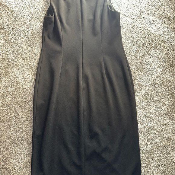 Calvin Klein Black Midi Dress with Silver Detail - Picture 3 of 5